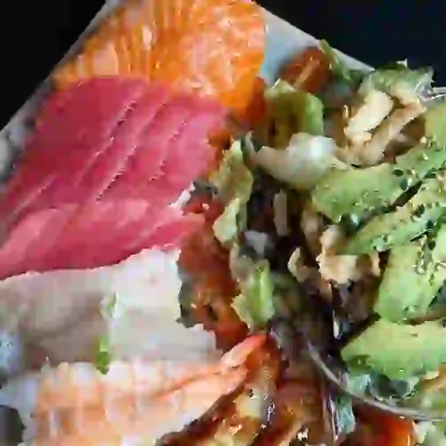 Close-up of fresh sashimi at San Thai Asian Bistro