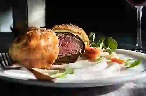 Close-up of professionally plated food at Ramsay's Kitchen