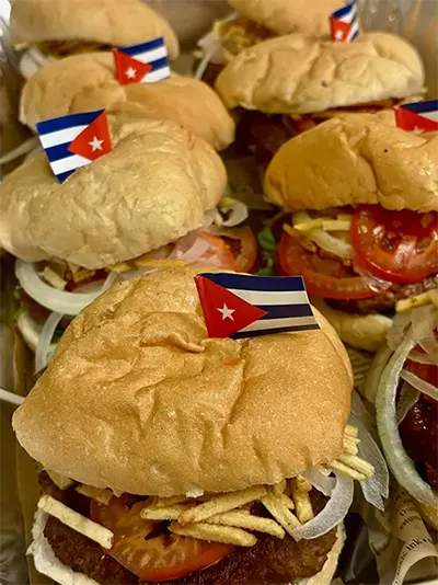 Close-up of Cuban sandwiches at Havana's